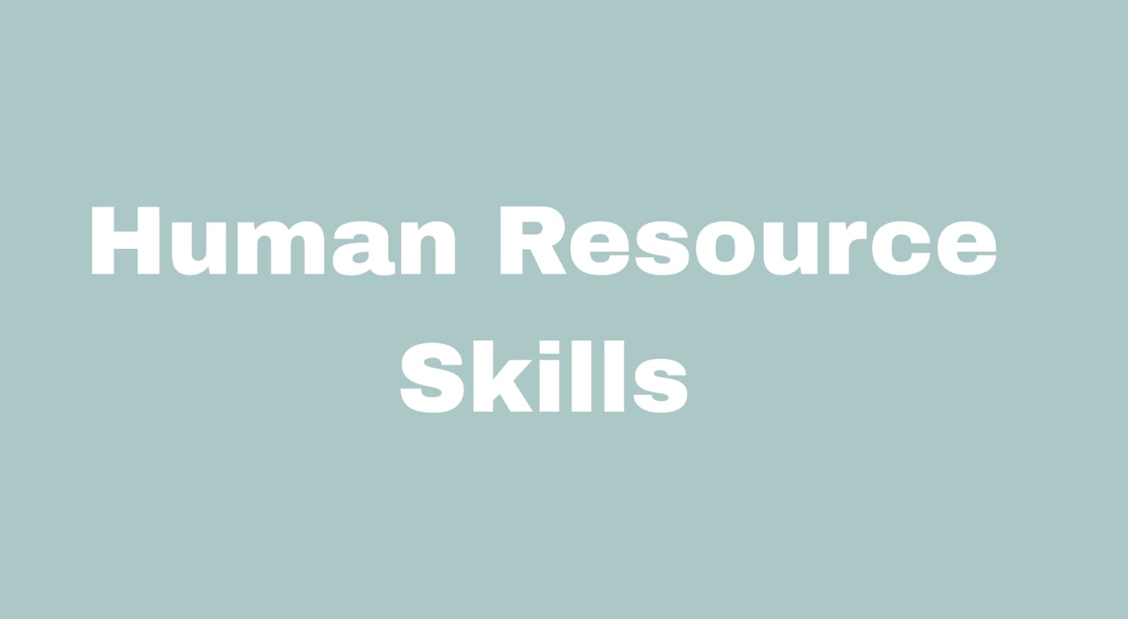 human resource skills